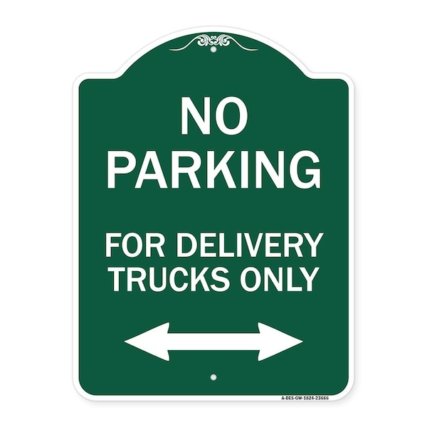 Signmission No Parking No Parking for Delivery Trucks Only With Bidirectional Arrow, A-DES-GW-1824-23666 A-DES-GW-1824-23666 - main